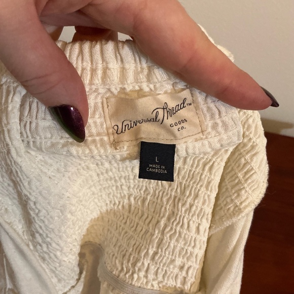 Universal Thread White Button-Front Linen Midi Dress Size Large - Picture 10 of 13